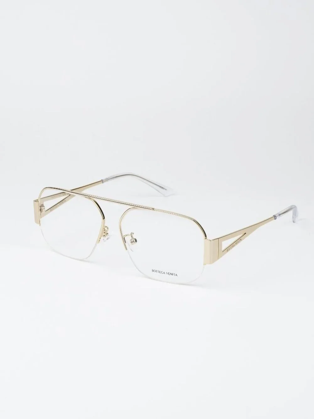 Bottega Veneta Women Eyeglasses Gold Pilot BV1067O 002 NEW AUTHENTIC